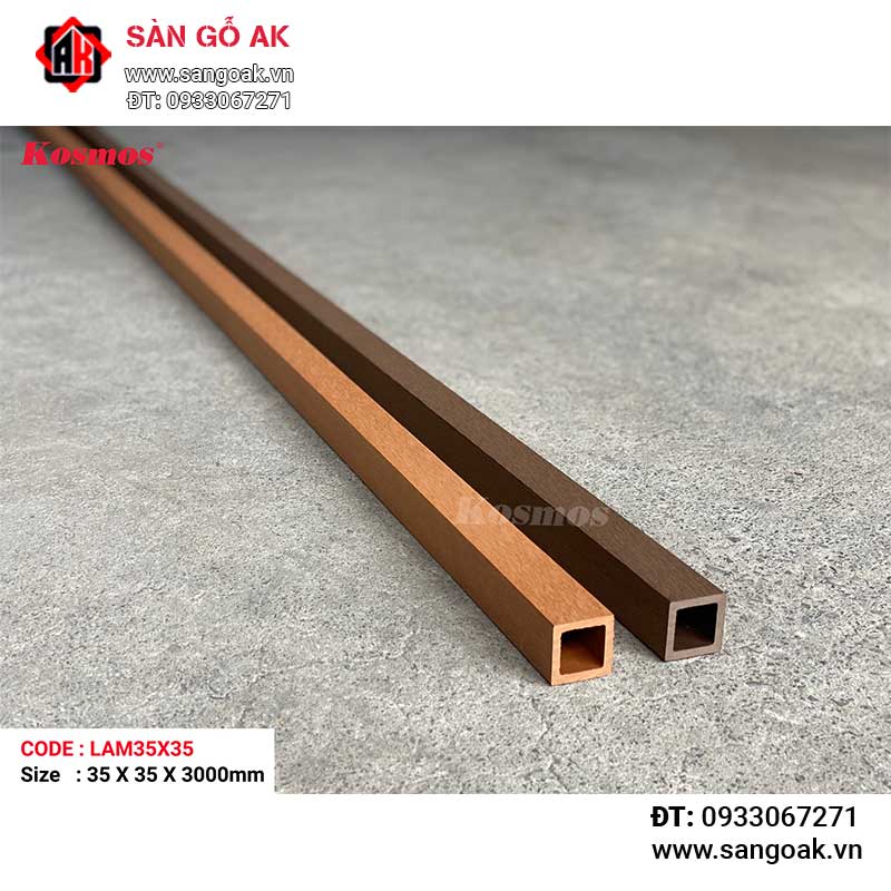 Thanh lam gỗ nhựa ngoài trời Kosmos - LAM35X35 Light Wood